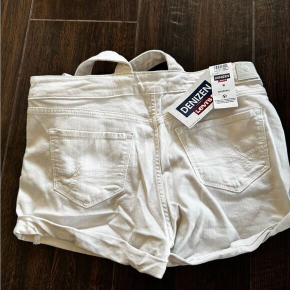 👖✨ Denizen from Levi’s White Distressed Denim Shortalls ✨👖sz M - Picture 4 of 9
